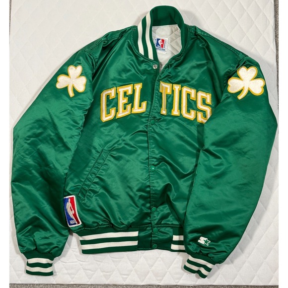 STARTER Jackets & Blazers - Vintage 80s 90s Starter Boston Celtics Satin Jacket NBA Shamrock Green USA Large